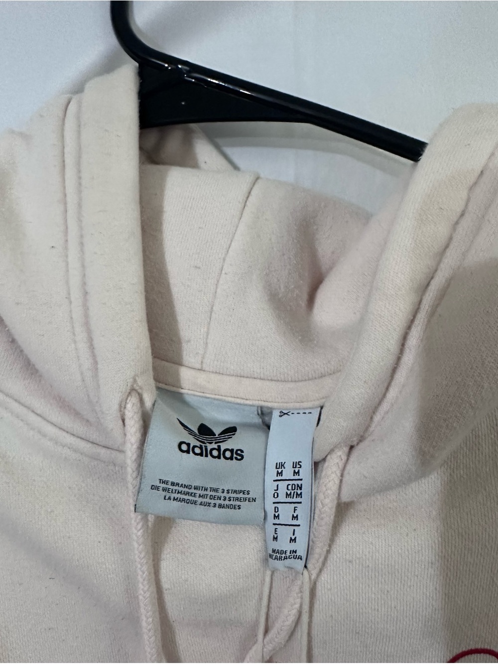 adidas Pale Pink Hoodie with Peace Sign - Picture 3 of 5